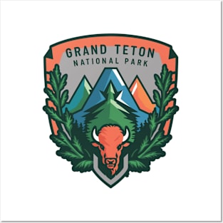 Bison and Grand Teton National Park Posters and Art